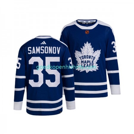 Toronto Maple Leafs ILYA SAMSONOV 35 Adidas 2022 Reverse Retro Blauw Authentic Shirt - Mannen